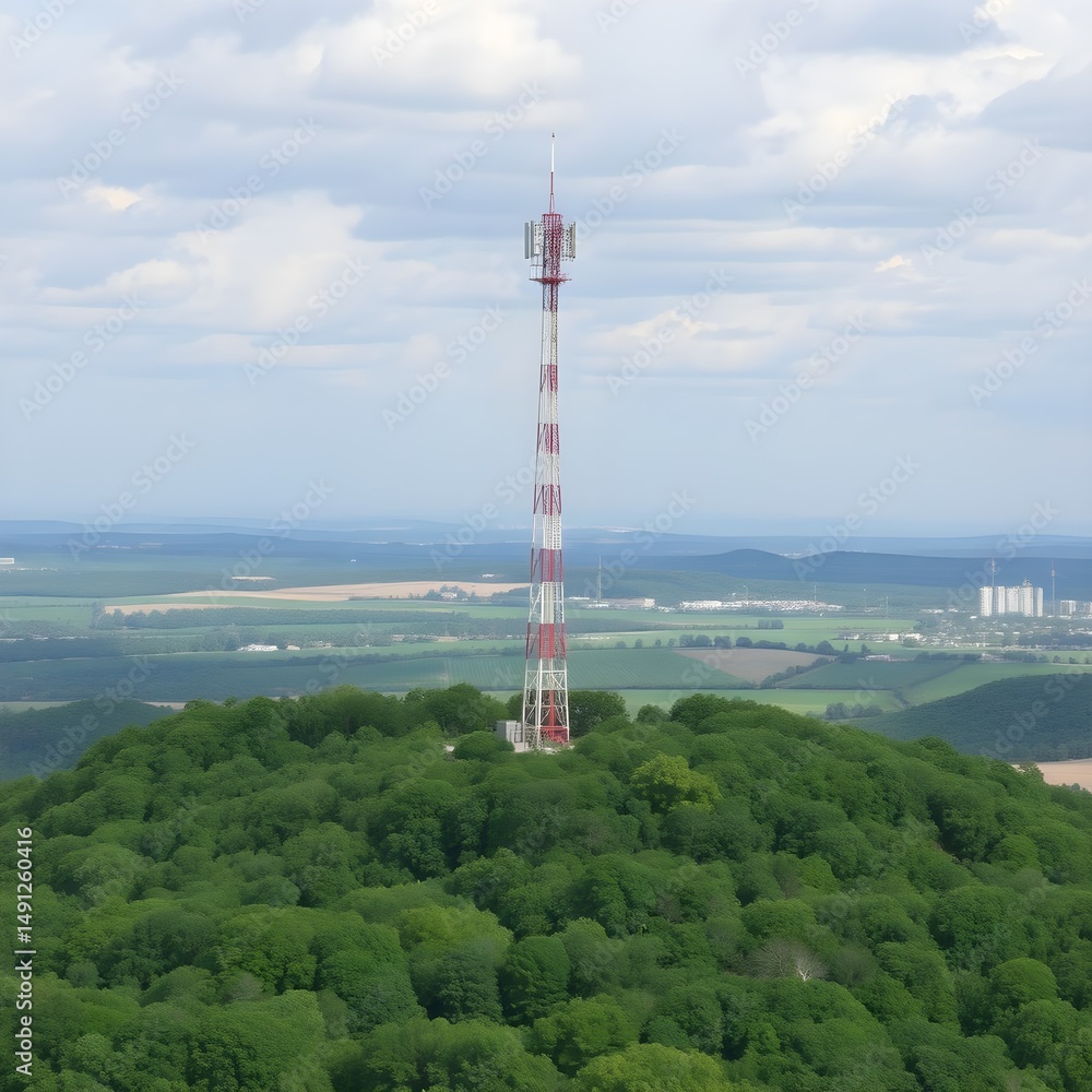 Obraz premium Cell tower landscape view