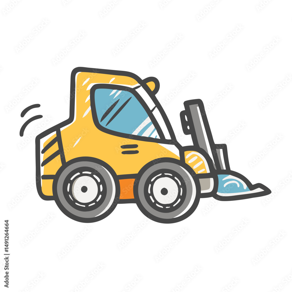 Naklejka premium skid track loader icon, skid track loader vector illustration-simple illustration of skid track loader, perfect for skid track loader logos and icons