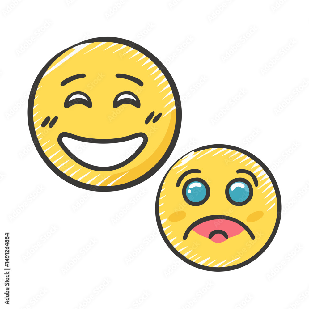Fototapeta premium smileys emoji icon, smileys emoji vector illustration-simple illustration of smileys emoji, perfect for smileys emoji logos and icons