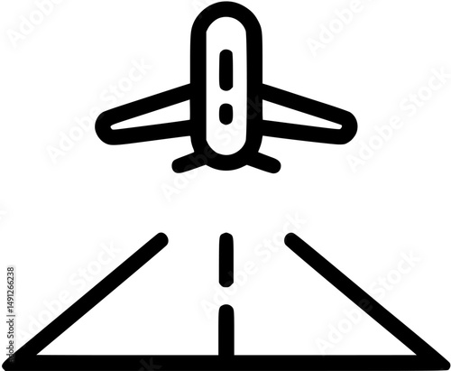 Aircraft ascends runway into flight