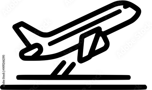 Aircraft soars skyward leaving runway behind