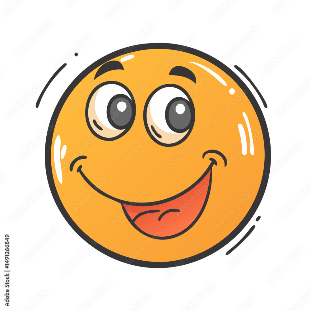 Fototapeta premium smiling ball icon, smiling ball vector illustration-simple illustration of smiling ball, perfect for smiling ball logos and icons