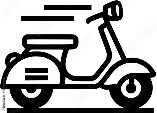 Scooter swiftly zooms forward blurring motion