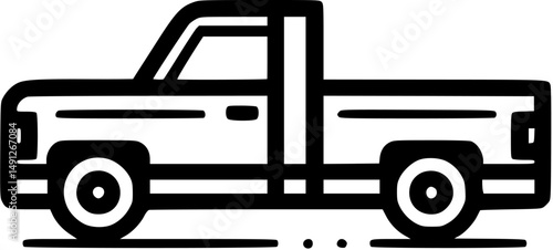 Stylized pickup truck outline drawing