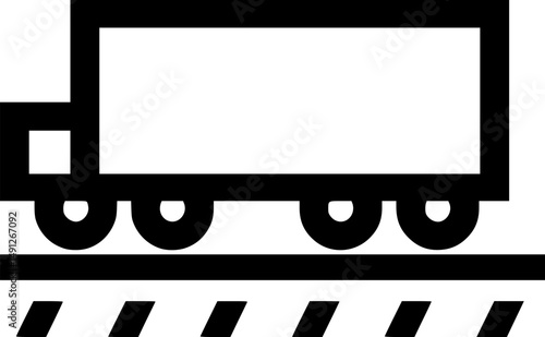Truck Transporting Cargo on Striped Road