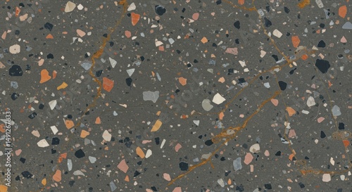 Terrazzo Texture Background with Stone Fragment