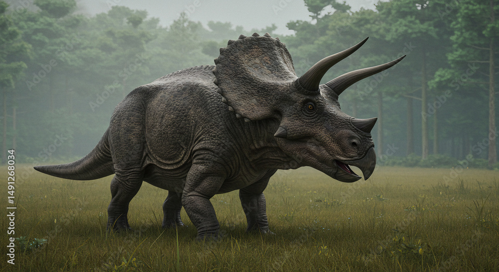 Obraz premium Triceratops in 3D realistic style
