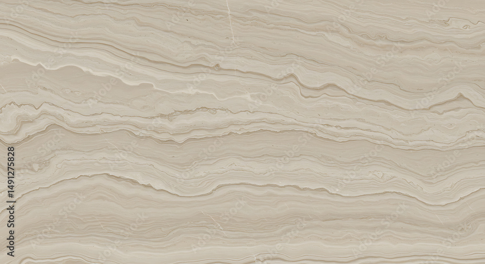 Naklejka premium Seamless Beige Marble Texture with Wavy Natural Pattern Background Material