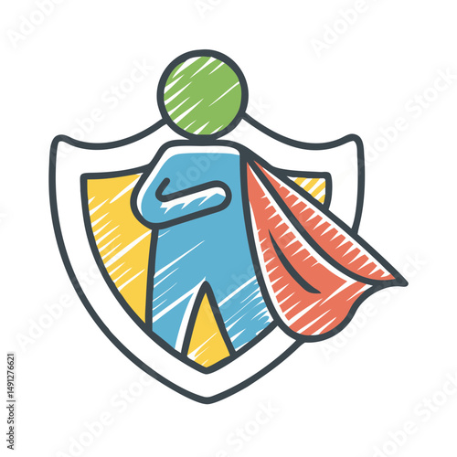 super hero shield man icon, super hero shield man vector illustration-simple illustration of super hero shield man, perfect for super hero shield man logos and icons