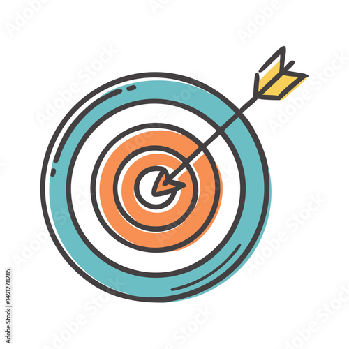target bullseye with arrow icon, target bullseye with arrow vector illustration-simple illustration of target bullseye with arrow, perfect for target bullseye with arrow logos and icons
