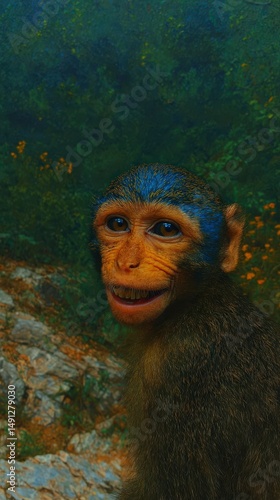 Playful Primate Portrait