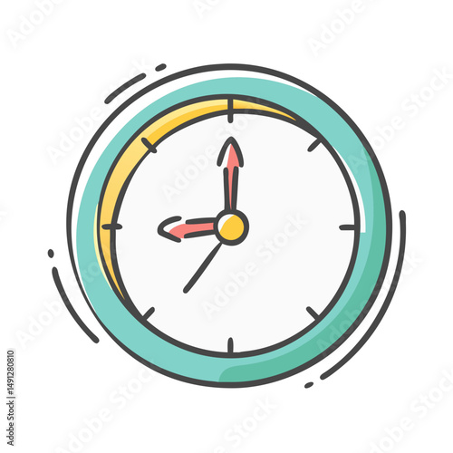 Free Download time clock icon, time clock vector illustration-simple illustration of time clock, perfect for time clock logos and icons - GFXLoad