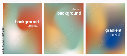 Vector posters in a soft-focus blurred style with smooth gradients in warm and cool tones. The design embodies current trends in abstract, minimalistic, and modern digital art aesthetics.