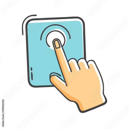 touch screen finger hand press push icon