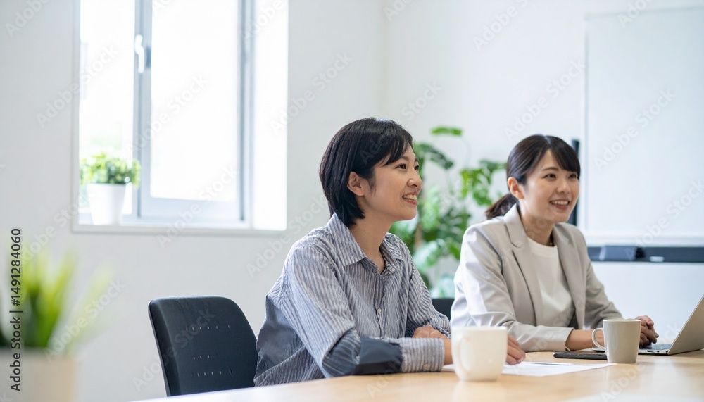 スタートアップの企画会議に集まる社員たち スタートアップの企画会議に集まる社員たち