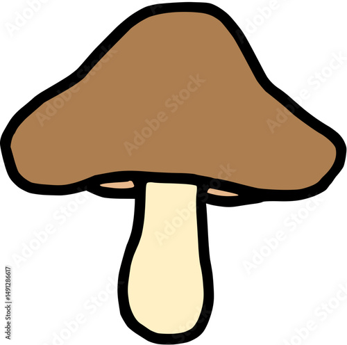 cartoon brown mushroom