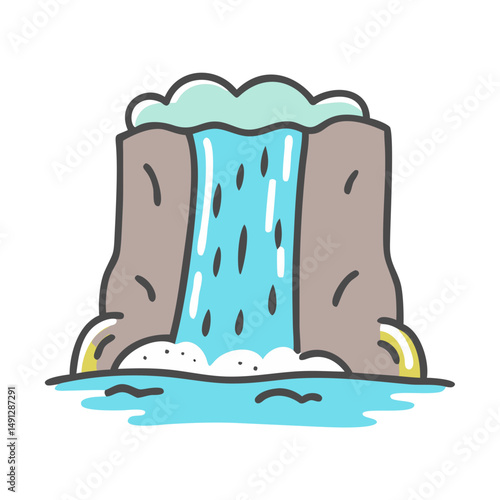 waterfall icon, waterfall vector illustration-simple illustration of waterfall, perfect for waterfall logos and icons