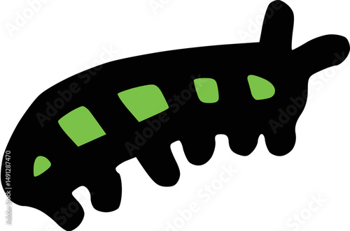 cartoon caterpillar vector drawing with black outline