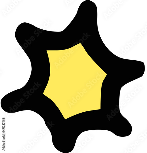 yellow sparkle with black outline