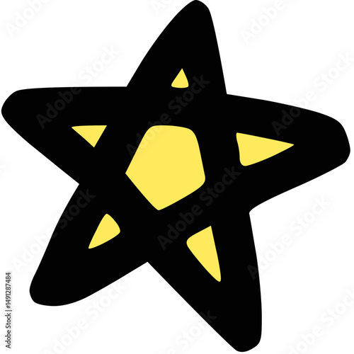 yellow cartoon star with black outline