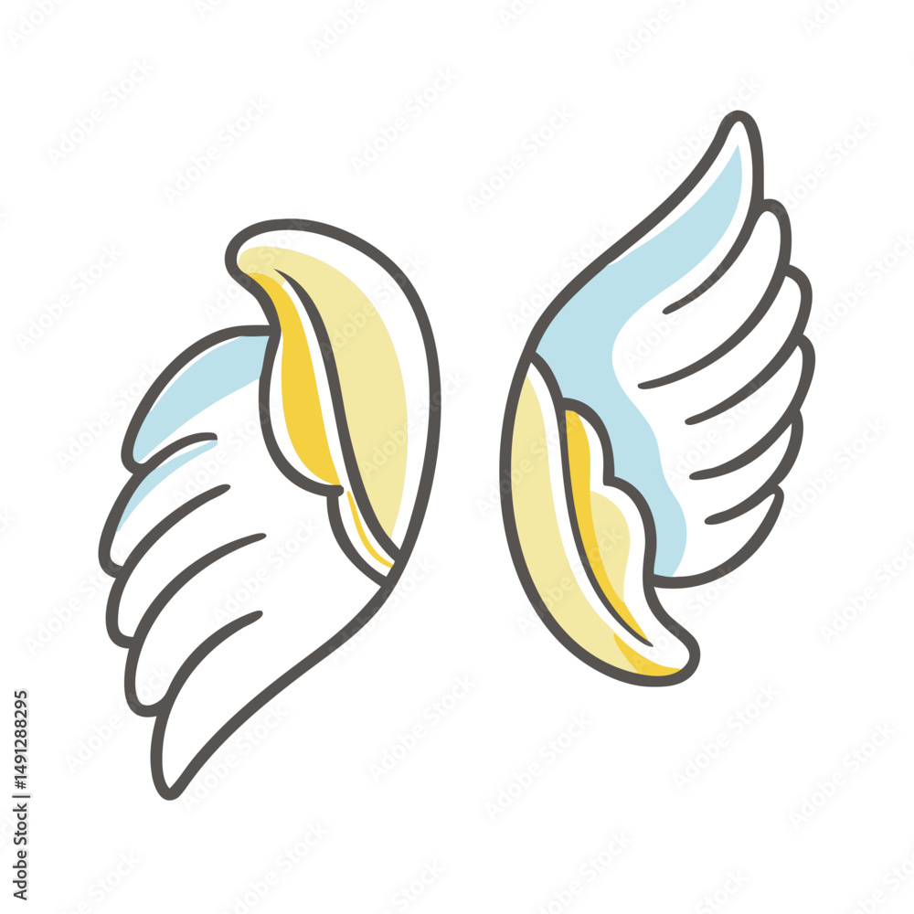 Obraz premium wings icon, wings vector illustration-simple illustration of wings, perfect for wings logos and icons