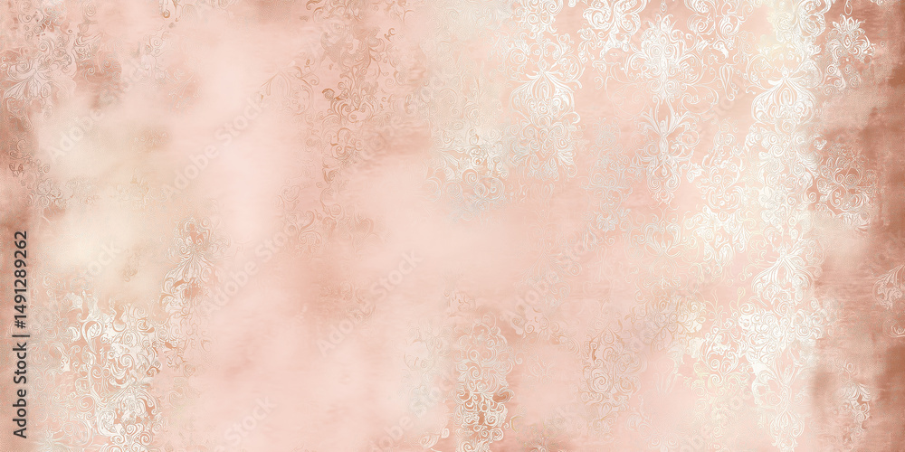 Fototapeta premium Elegant pink damask background creating luxurious and romantic atmosphere