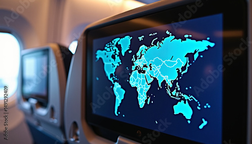 Modern Aviation Cockpit with Digital Navigation and Flight Instruments