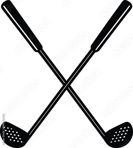 crossed golf clubs vector art.