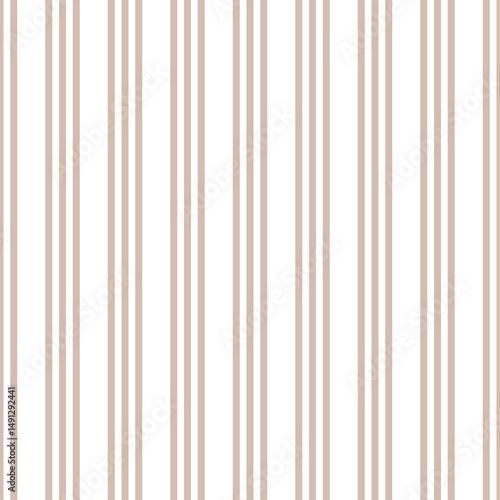 Stripes seamless pattern. Vertical beige and white shirt striped.