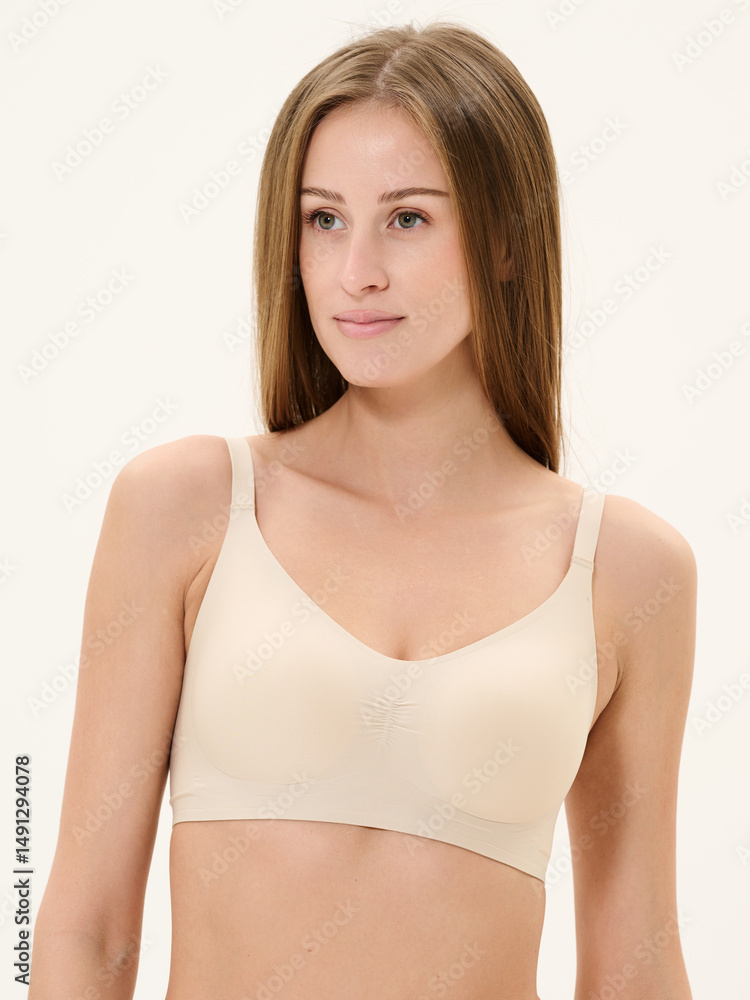 Girl in lingerie in studio on white background Girl in lingerie in studio on white background