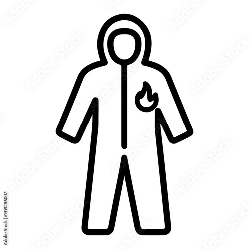 line icon fireproof suit on white background vector
Vector icon clothes and shoes