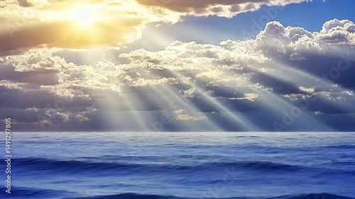 Sunny ocean horizon.