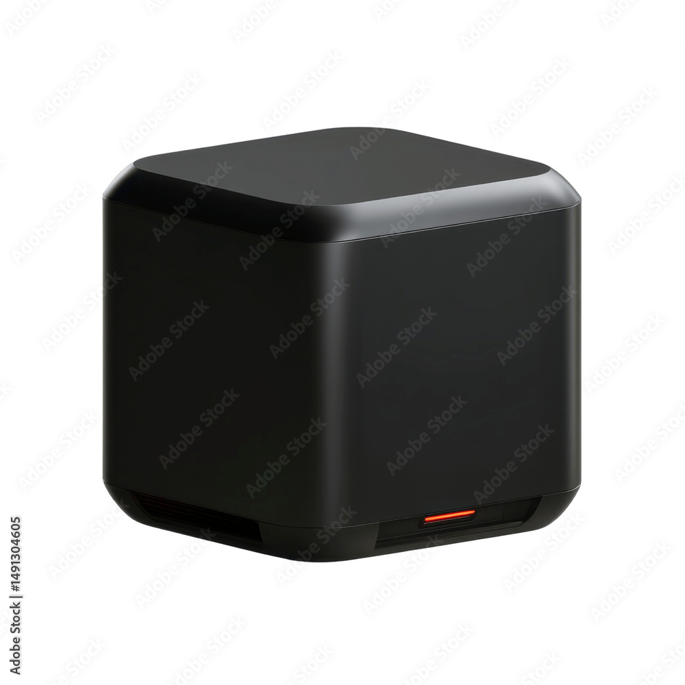 Obraz premium Modern Black Cube Device, Technology Gadget, Electronic Equipment