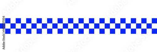 Blue and white chequered pattern as a seamless repeating banner for police line in vector