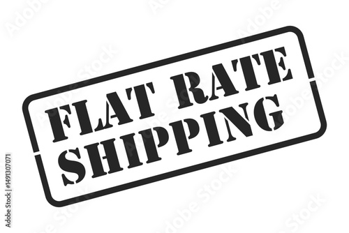 Flat rate shipping rubber stamp vector isolated