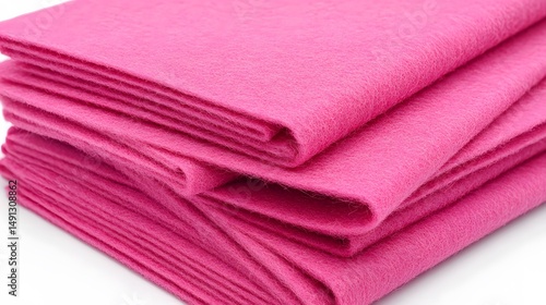 Stack of Pink Felt Fabric Sheets Soft Texture Crafts