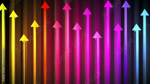 Upward colorful arrows.