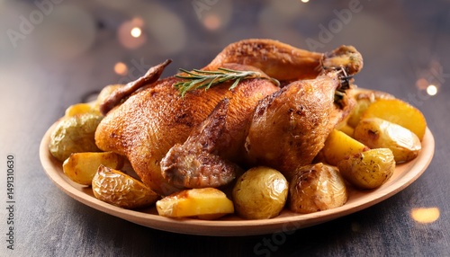 roasted chicken with potatoes