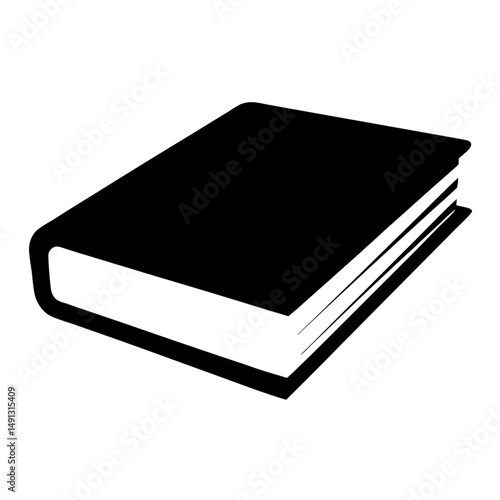 Black hardcover book with white pages, a classic symbol of knowledge