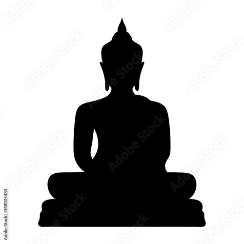 Silhouette of Buddha in Lotus Position, representing enlightenment and spiritual awakening