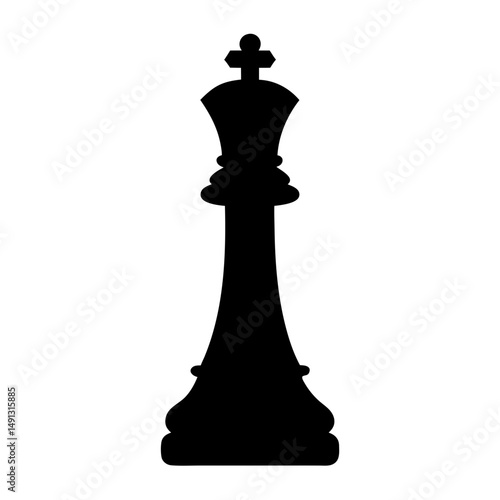 Chess piece king silhouette on a white background game concept image