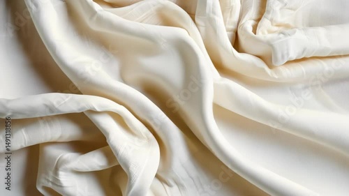 Silky Elegance: Flowing fabric in a photorealistic depiction of pure luxury, evoking a sense of gentle serenity and refined taste. 