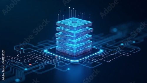 High quality Professional Data stack technology digital innovation future stock image