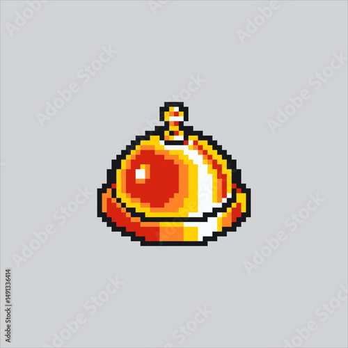 Pixel art illustration Table Bell. Pixelated Desk Bell. Hotel Desk Table Bell Icon pixelated for the pixel art game and icon for website and video game. old school retro.
