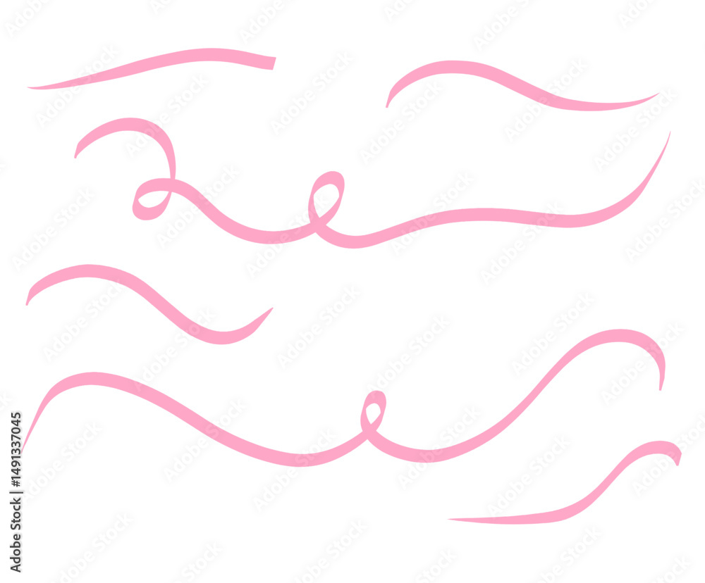 Obraz premium Pink Swirl Line Graphic Element