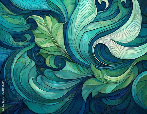 modern blue green pattern
