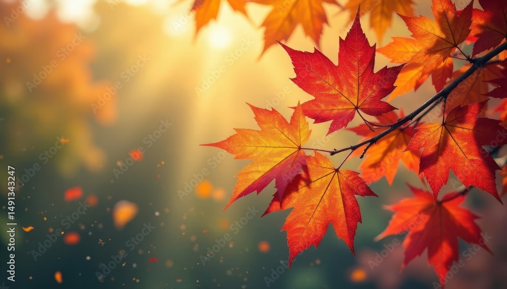 Obraz premium Abstract autumn leaves forming late season design, background, abstract, stem