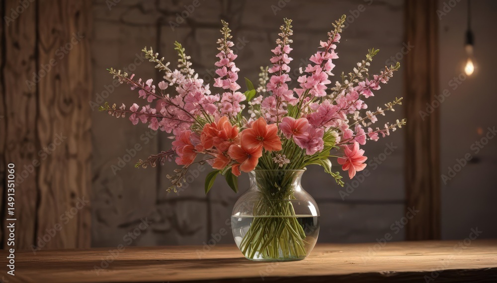 custom made wallpaper toronto digitalSpring blooms in glass vase, illuminated by warm lamplight on rustic wood ,  light,  natural,  daffodil