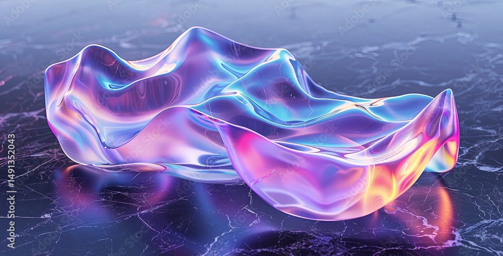 Naklejka premium Liquid Crystal Ripple: Gradient Flow on Marble
