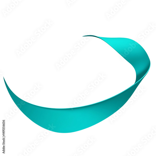Modern Arrow with Dynamic Curves in Turquoise Color Isolated on Transparent Background